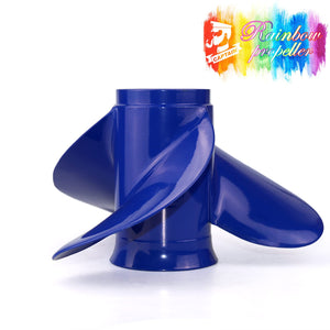 CAPTAIN Outboard Propeller Replace for Mercury 25-70 HP, 3-Blade 10 3/8" x 14" Pitch Aluminium Boat Propellers, OEM No.48-816706A45, 13 Tooth Splines, RH (Reflex Blue)