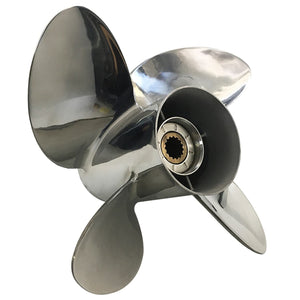 CAPTAIN Propeller 13x19 Fit Yamaha Outboard Engine t50 60hp t60 70hp f70 75hp f75 80hp f80 85hp 90hp f90 f100 115hp F115 130hp 15 Tooth Spline 4 Blade Stainless Steel