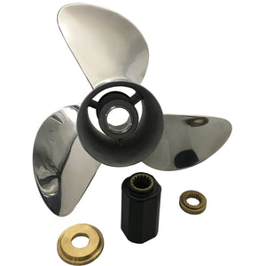 CAPTAIN Propeller 13 3/4x17 Fit Yamaha Outboard Engine 150HP 175HP 200HP 220HP 225HP 250HP 300HP 6G5-45978-03-98 15 Tooth Spline Stainless Steel