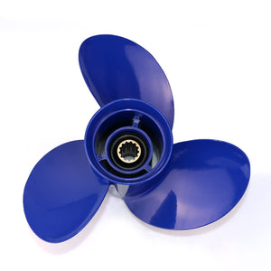 CAPTAIN Outboard Propeller Replace for Mercury 25-70 HP, 3-Blade 10 3/8" x 14" Pitch Aluminium Boat Propellers, OEM No.48-816706A45, 13 Tooth Splines, RH (Reflex Blue)