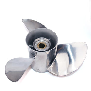 CAPTAIN Stainless Steel 13 1/4X17 Propeller for Mercury Outboard, 13 1/4 Diameter x 17 Pitch, 15 Spline Tooth Boat Motor Prop, RH Propellers for 40 50 70 Force 75 80 90 100 115 125 140 HP