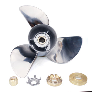 CAPTAIN Stainless Steel 13 1/4X17 Propeller for Mercury Outboard, 13 1/4 Diameter x 17 Pitch, 15 Spline Tooth Boat Motor Prop, RH Propellers for 40 50 70 Force 75 80 90 100 115 125 140 HP